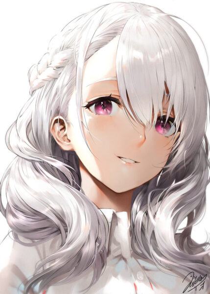 Hình ảnh anime girl tóc trắng đẹp, cá tính