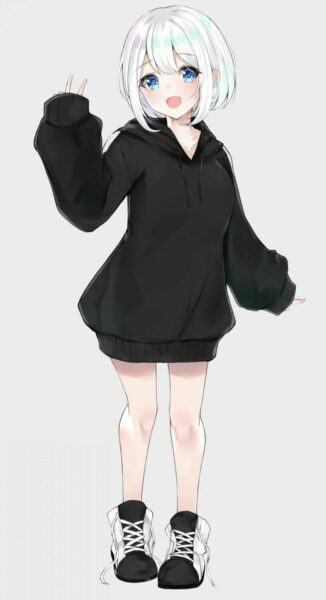 Hình ảnh anime girl tóc trắng đẹp, cá tính