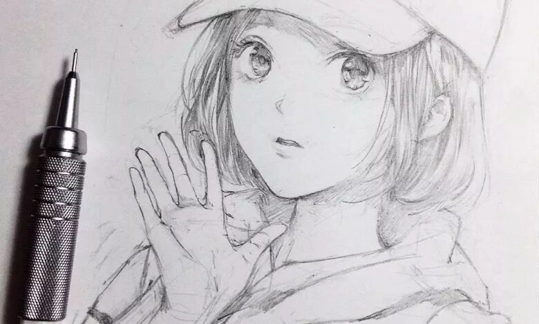 Hình vẽ anime giản dị và đơn giản vẽ vày cây bút chì 