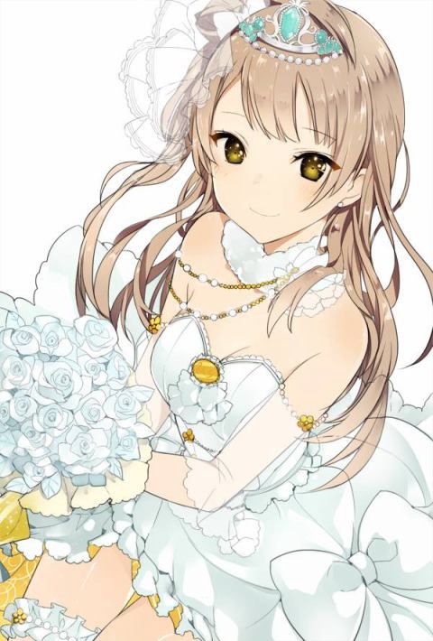 Anime girl khoác váy cưới