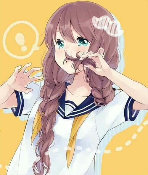 Anime girl tóc nâu