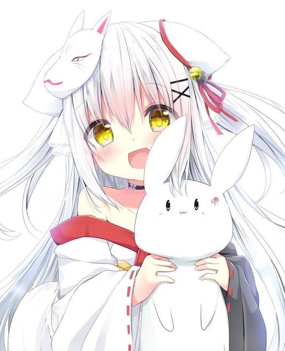 Ảnh anime cô bé và chú thỏ cute - Kỷ Nguyên Làm Đẹp