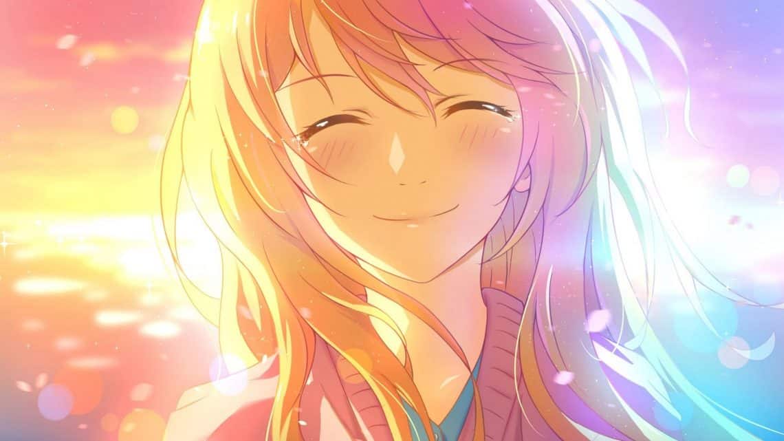 Anime girl tóc vàng xinh đẹp tựa ánh ban mai