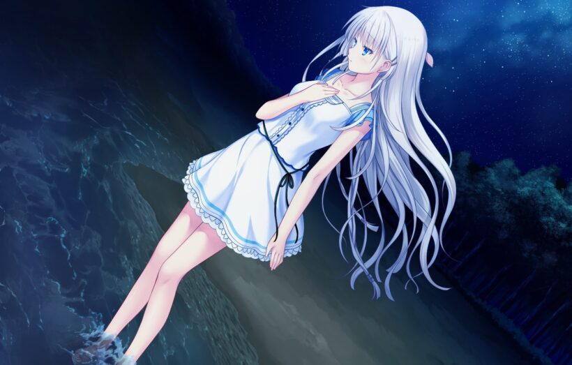 Hình ảnh Anime girl tóc trắng lạnh lùng, xinh đẹp