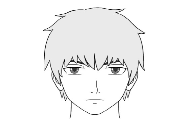 Vẽ đầu và mặt mũi mang lại anh hùng anime manga nam