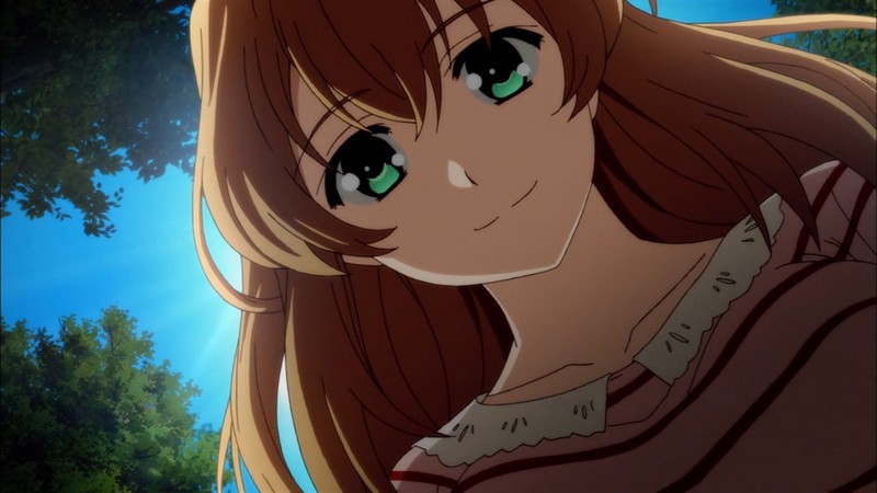Hình ảnh nữ anime tóc dài màu nâu cực duyên dáng 
