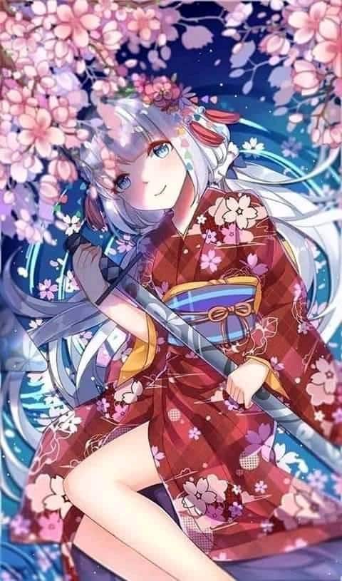 Hình ảnh anime mặc kimono dễ thương mới nhất