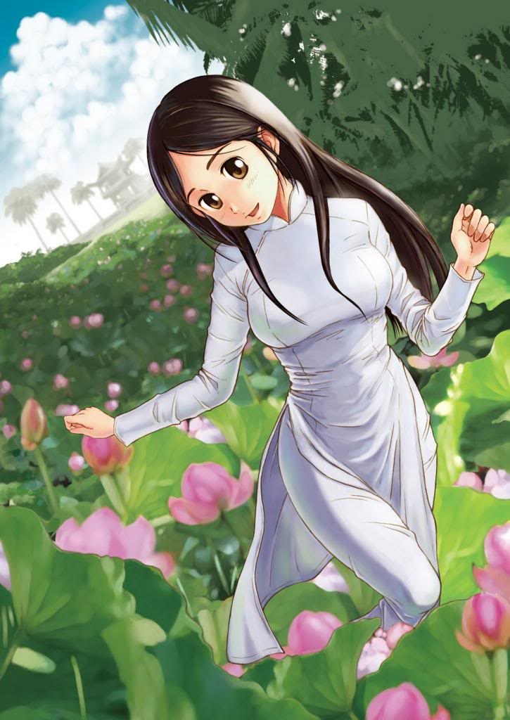 Cô giáo mặc áo dài anime đơn giản nhất